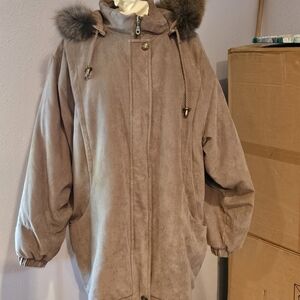 Women's Cozy Brown Hooded Puffer Coat